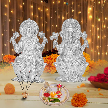 Diviniti 24K Gold Plated Puja Thali Kit Luxurious Tradition for Spiritual Ceremonies for Home & Office Décor, Puja Room Diwali Gift (324g)