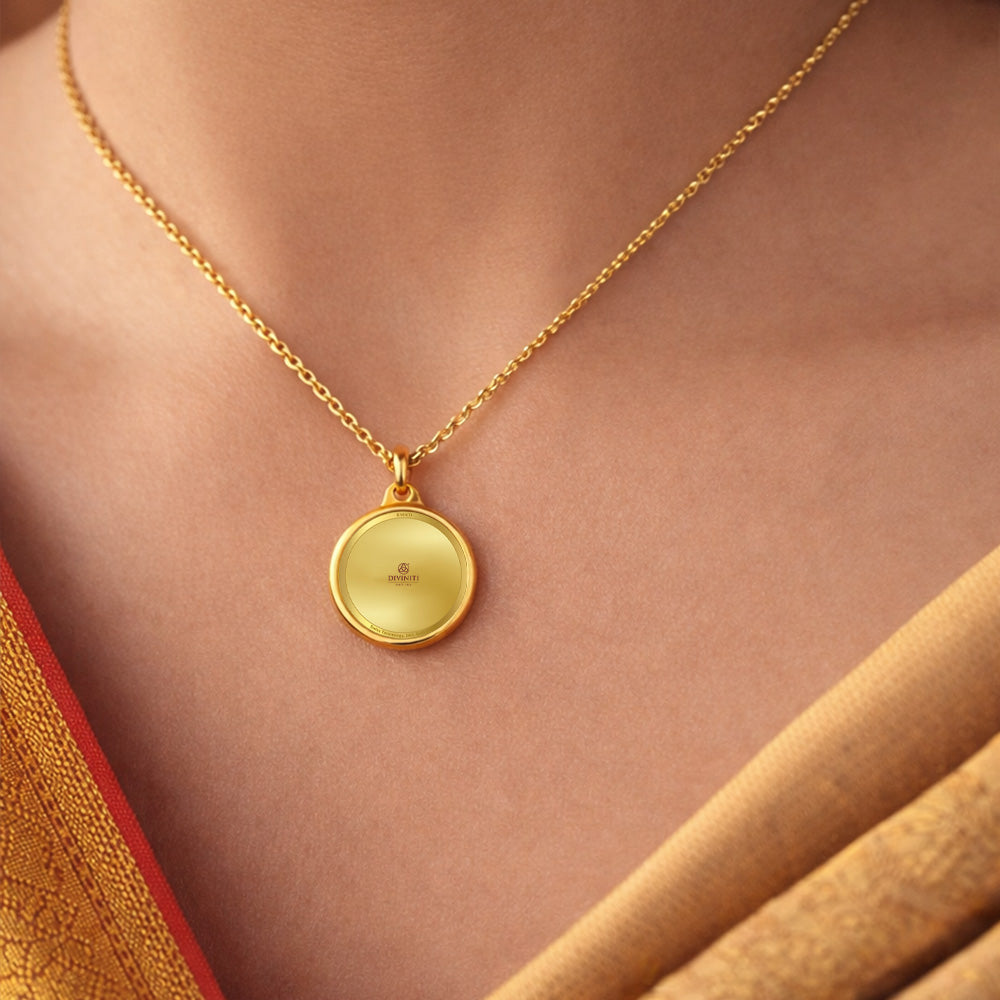 Diviniti 24K Gold Plated Customized 28MM Double Sided Pendant For Men, Women & Kids