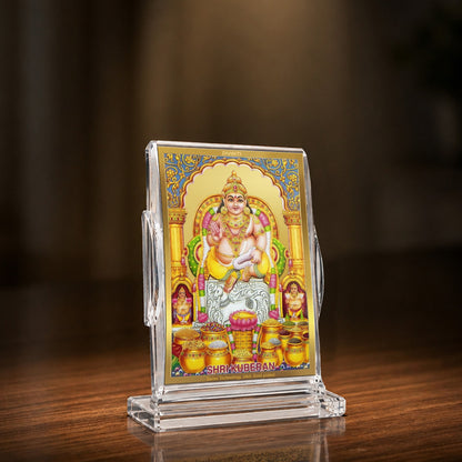 24K Gold-Plated Lord Kuber Acrylic Car Dashboard Frame | 11x7 CM