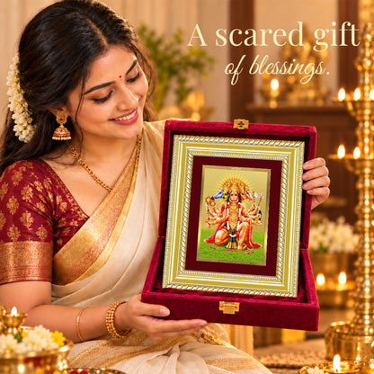 24K Gold-Plated Panchmukhi Hanuman Frame | Premium Gift Box | 21.5x17.5 CM
