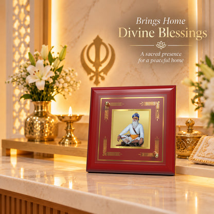 24K Gold-Plated Baba Deep Singh MDF Frame | Premium Gift Box | 10x10 CM