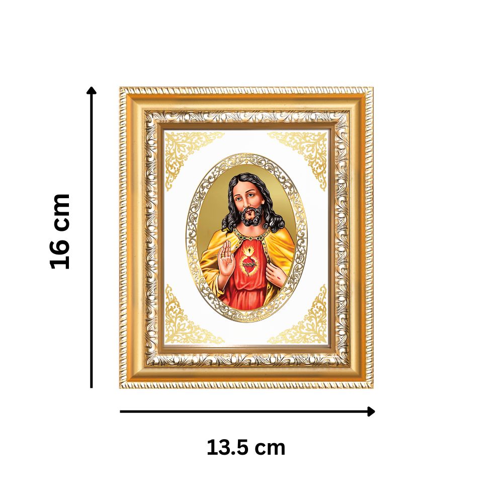 Jesus Christ Divine Christian Sacred Faith & Redemption Royal Tabletop Frame in 24K Gold Plated Foil