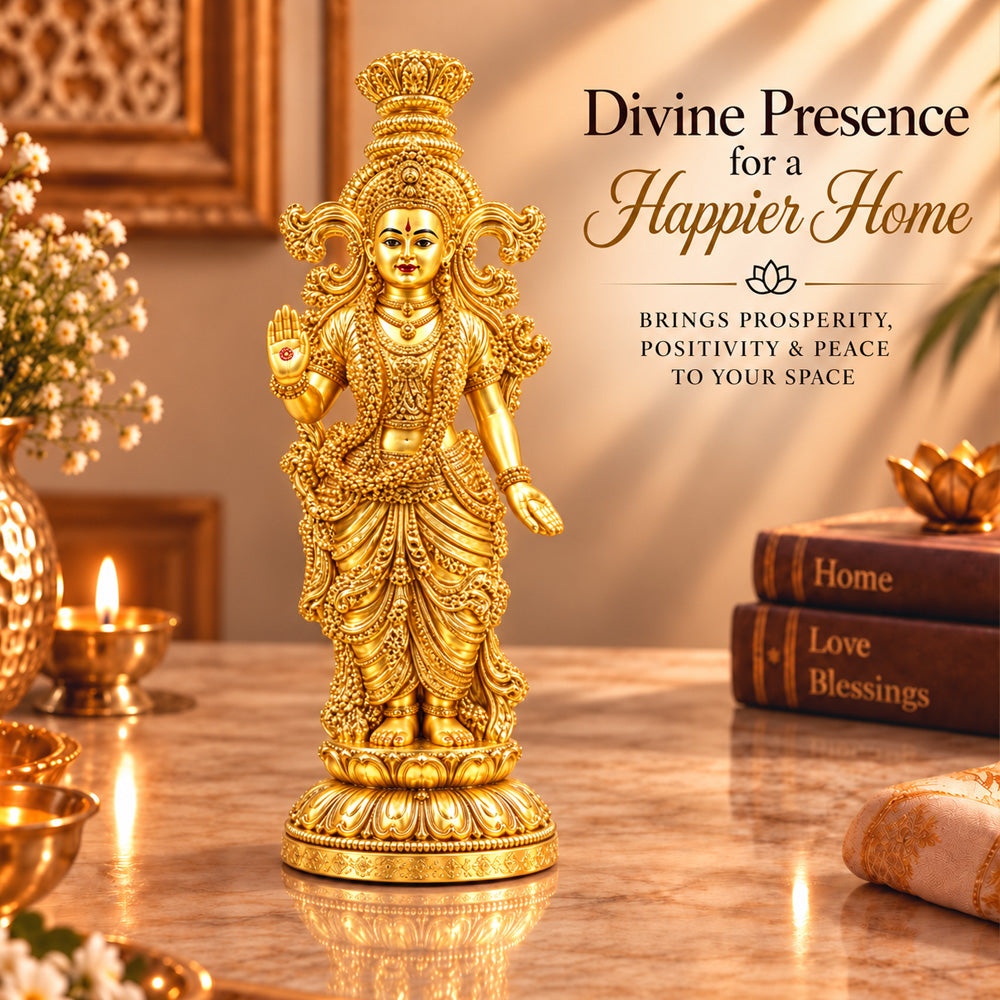 24K Gold-Plated Radha Rani Idol | Premium Gift Box | 36x9 CM