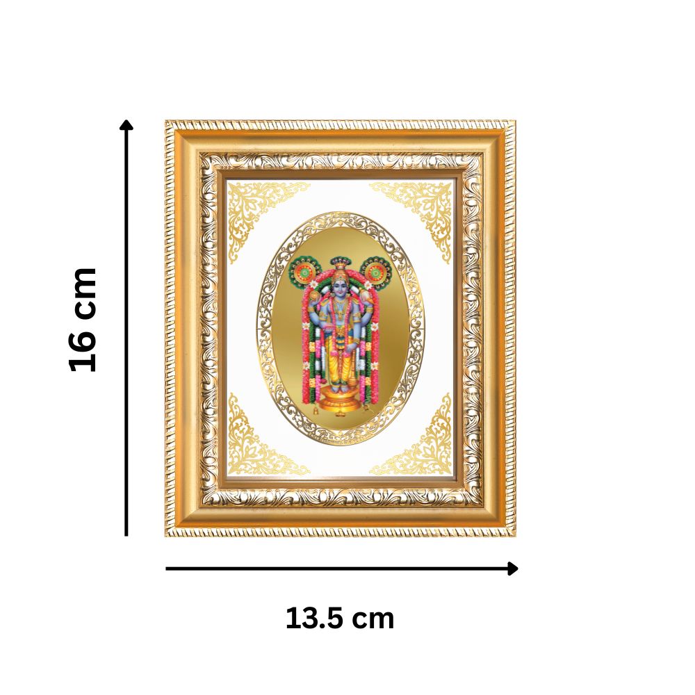 Guruvayurappan (Lord Krishna) Divine Sacred Blessings Royal Tabletop Frame in 24K Gold Plated Foil