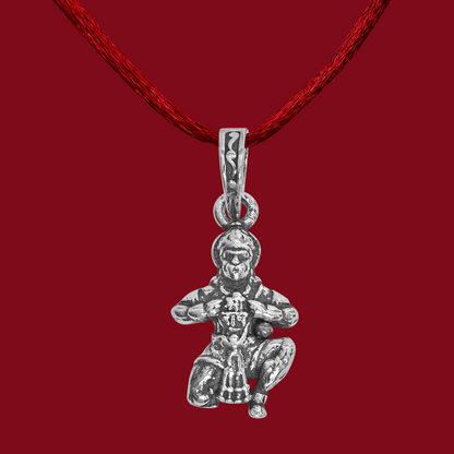 DIVINITI 925 Pure Silver Hanuman Ram Pendant For Men, Women & Kids Divine God Pendant For Birthday, Anniversary, Special Occasion Gift (2x1.5 CM 4 g)