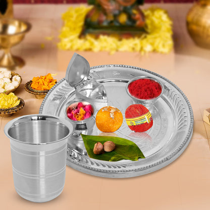 DIVINITI 925 Pure Silver Glass for Pooja and Gifting Mandir Puja Purpose (36.5g)