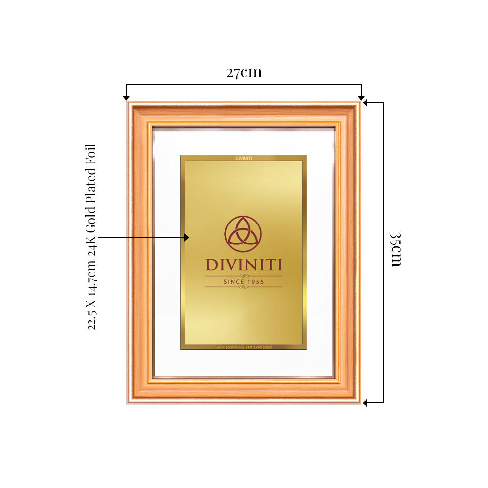 Diviniti Double Glass Frame Personalised Tabletop and Wall Photo Frame in 24K Gold Plated Foil | HP-15-01-S3