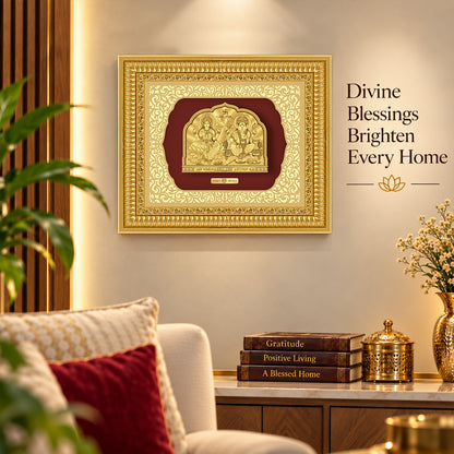 24K Gold-Plated Lakshmi Ganesha Frame | Premium Gift Box | 30x35 CM