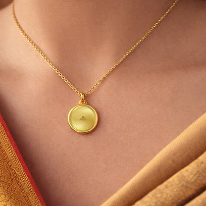 Diviniti 24K Gold Plated Customized 22MM Double Sided Pendant For Men, Women & Kids
