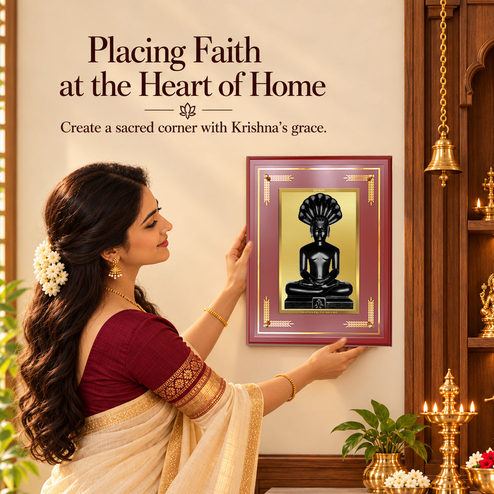 24K Gold-Plated Parshwanath Ji MDF Frame | Premium Gift Box | 27x35 CM