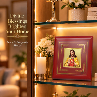 24K Gold-Plated Jesus Christ MDF Frame | Premium Gift Box | 10x10 CM