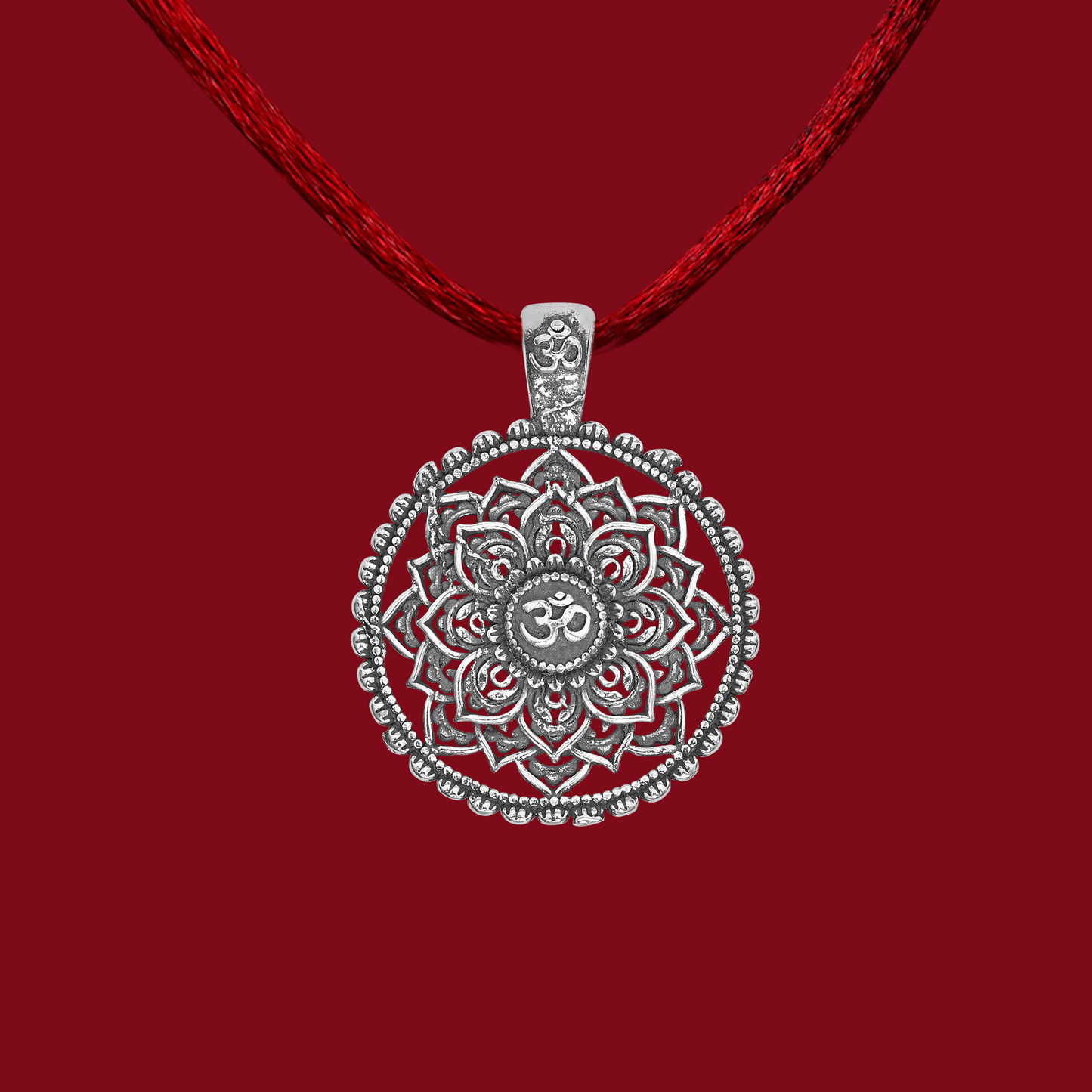DIVINITI 925 Pure Silver Om Big Round Pendant For Men, Women & Kids Divine God Pendant For Birthday, Anniversary, Special Occasion Gift (3x3 CM 6 g)
