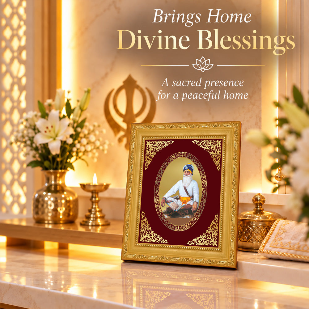24K Gold-Plated Baba Deep Singh BG Frame | Premium Gift Box | 16 X 13.5 CM