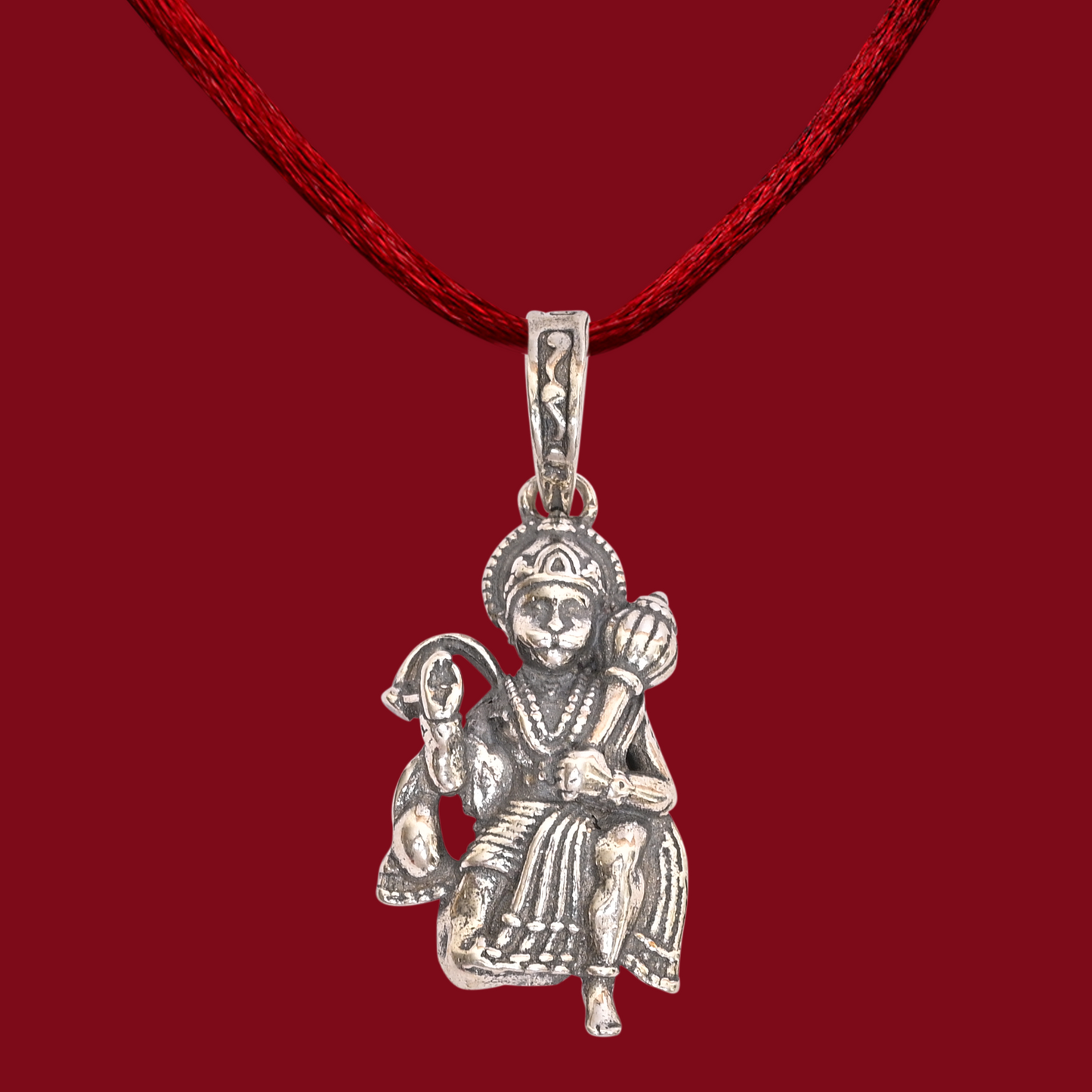 DIVINITI 925 Pure Silver Hanuman Pendant for Men, Women & Kids Divine God Pendant for Birthday, Anniversary, Special Occasion Gift (2.3x1.4 cm, 7g)