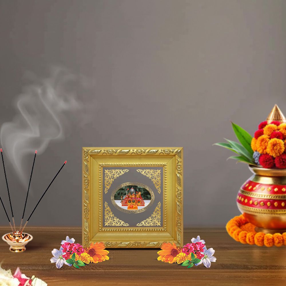 Mata Ka Darbar | Divine Durga Court Royal Tabletop Photo Frame in 24K Gold Plated Foil