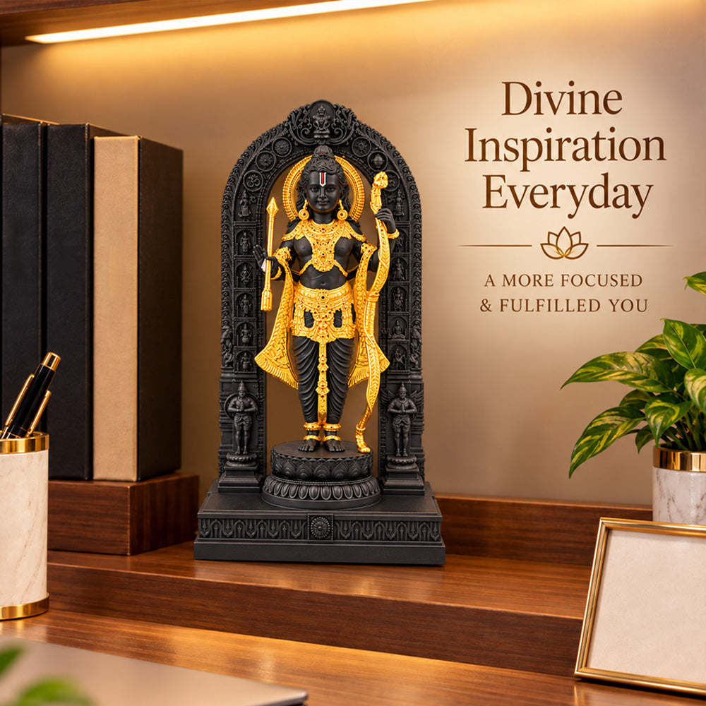24K Gold-Plated Ram Lalla Idol | Premium Gift Box | 18x10 CM