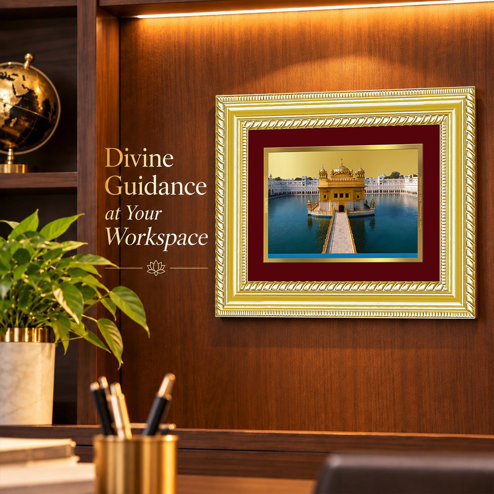 24K Gold-Plated Golden Temple Frame | Premium Gift Box | 21.5x17.5 CM