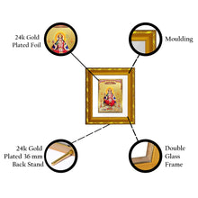 Load image into Gallery viewer, DIVINITI 24K Gold Plated Santoshi Mata Photo Frame For Home Decor, TableTop, Housewarming (15.0 X 13.0 CM)
