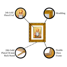 Load image into Gallery viewer, DIVINITI 24K Gold Plated Guru Nanak Photo Frame For Living Room Decor, TableTop, Prayer (15.0 X 13.0 CM)