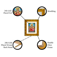 Load image into Gallery viewer, DIVINITI 24K Gold Plated Goddess Gayatri Photo Frame For Home Decor, Festival Gift (15.0 X 13.0 CM)