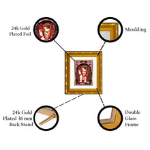 Load image into Gallery viewer, DIVINITI 24K Gold Plated Mahendipur Balaji Photo Frame For Home Decor, TableTop, Puja (15.0 X 13.0 CM)