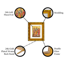 Load image into Gallery viewer, DIVINITI 24K Gold Plated Ram Darbar Photo Frame For Home Wall Decor, Festival Puja (15.0 X 13.0 CM)
