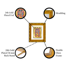 Load image into Gallery viewer, DIVINITI 24K Gold Plated Guruvayurappan Ji Photo Frame For Home Wall Decor, Festival Gift (15.0 X 13.0 CM)