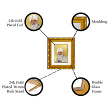 Load image into Gallery viewer, DIVINITI 24K Gold Plated Radha Swami Spiritual Photo Frame For Home Decor, TableTop (15.0 X 13.0 CM)
