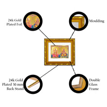 Load image into Gallery viewer, DIVINITI 24K Gold Plated Lakshmi Ganesha Photo Frame For Home Decor, TableTop, Puja Room (15.0 X 13.0 CM)
