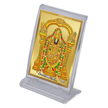 Load image into Gallery viewer, Diviniti 24K Gold Plated Tirupati Balaji Frame For Car Dashboard, Home Decor, Table Top, Puja, Gift (11 x 6.8 CM)