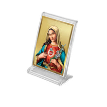 Load image into Gallery viewer, Diviniti 24K Gold Plated Mother Mary Frame For Car Dashboard, Home Decor, Festival Gift (11 x 6.8 CM)
