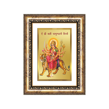 Diviniti 24K Gold Plated Durga With Mantra (Classic) Divine Wall Frame for Home Mandir & Office Decor | Luxury Spiritual Gift