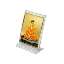Load image into Gallery viewer, Diviniti 24K Gold Plated Buddha Frame For Car Dashboard, Home Decor, Table Top, Festival Gift (11 x 6.8 CM)
