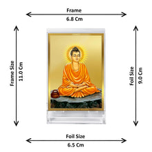 Load image into Gallery viewer, Diviniti 24K Gold Plated Buddha Frame For Car Dashboard, Home Decor, Table Top, Festival Gift (11 x 6.8 CM)
