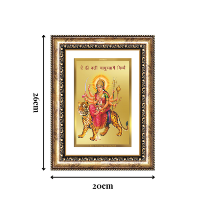 Diviniti 24K Gold Plated Durga With Mantra (Classic) Divine Wall Frame for Home Mandir & Office Decor | Luxury Spiritual Gift