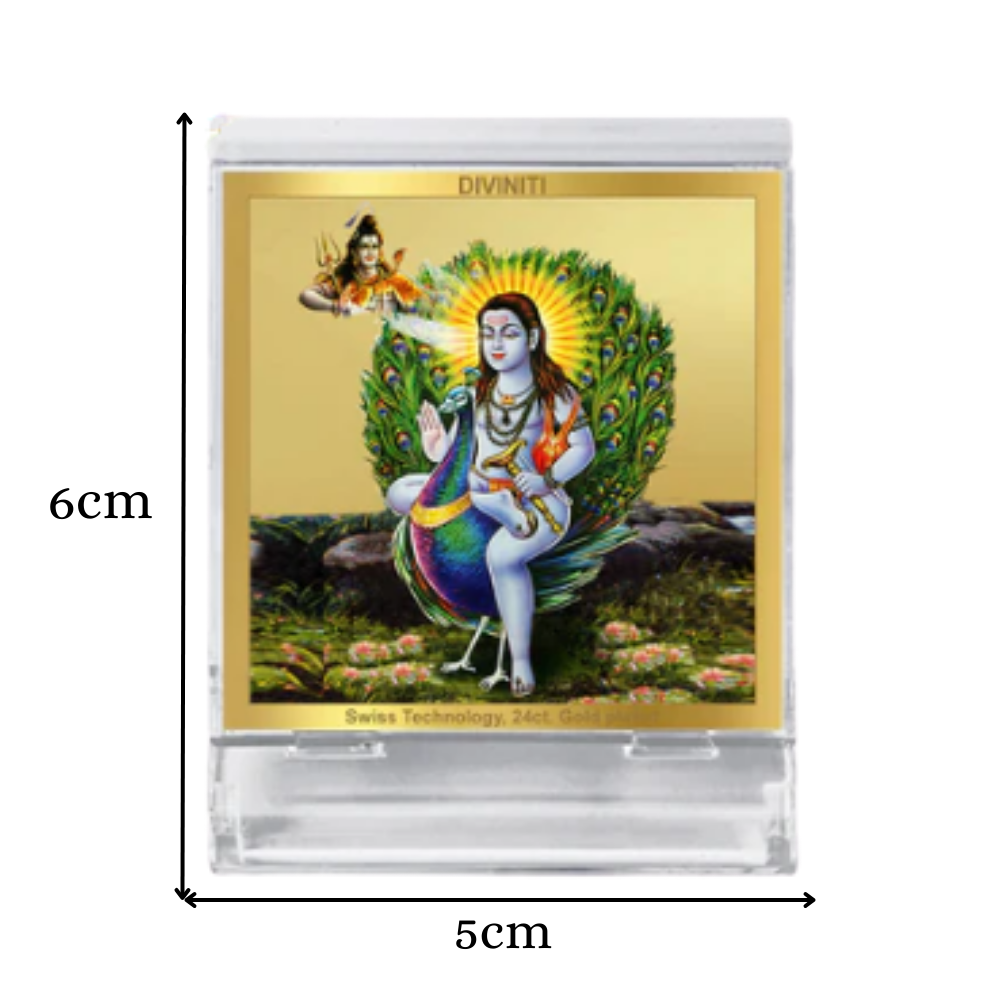 Baba Balak Nath | Divine Hindu Saint Car Dashboard & Tabletop Photo Frame in 24K Gold Plated Foil