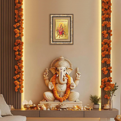 Diviniti 24K Gold Plated Durga With Mantra (Classic) Divine Wall Frame for Home Mandir & Office Decor | Luxury Spiritual Gift