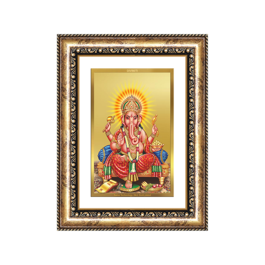 Diviniti 24K Gold Plated Ganesha (Classic) Divine Wall Frame for Home Mandir & Office Decor | Luxury Spiritual Gift