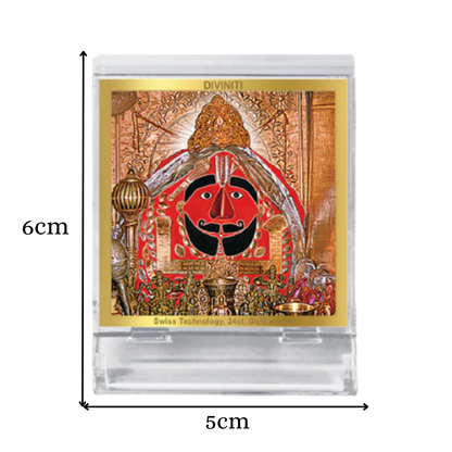 Diviniti 24K Gold Plated Salasar Balaji Acrylic Frame for Car Dashboard, Home Decor, Tabletop, Puja Room, Festival Gift