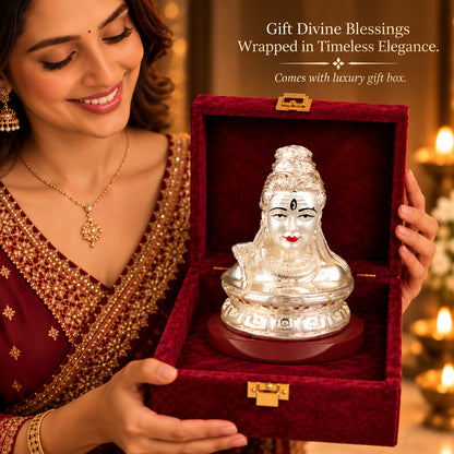 DIVINITI 999 Silver-Plated Shiva Idol | Car & Home Decor | Gift Box | 8x6 CM
