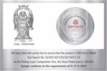 Load image into Gallery viewer, Diviniti 999 Silver Plated Laughing Buddha Statue for Home Decor (12X7CM)
