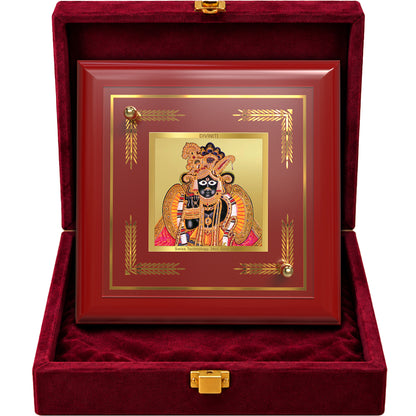 24K Gold-Plated Banke Bihari MDF Frame | Premium Gift Box | 10x10 CM