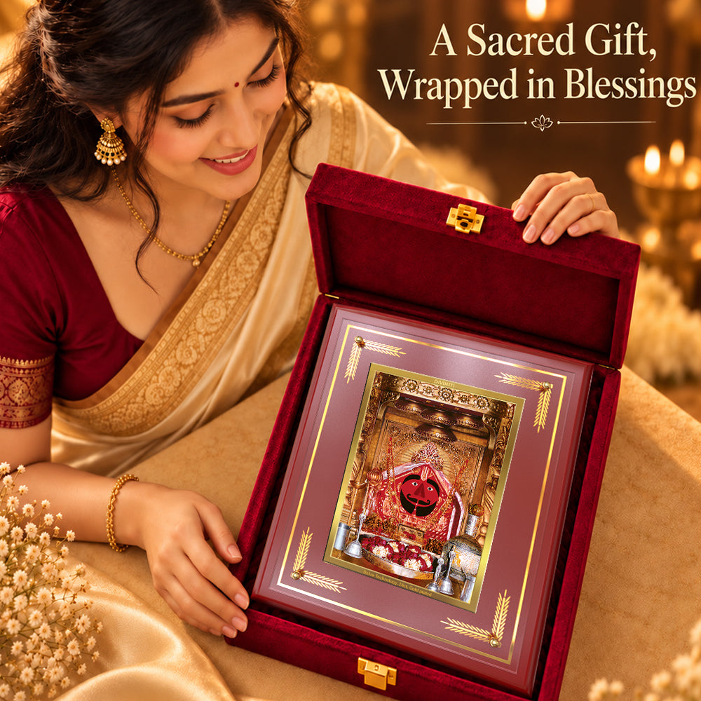 24K Gold-Plated Salasar Balaji MDF Frame | Premium Gift Box | 27x35 CM