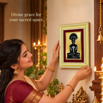 24K Gold-Plated Parshwanath Ji Frame | Premium Gift Box | 17.5x21.5 CM