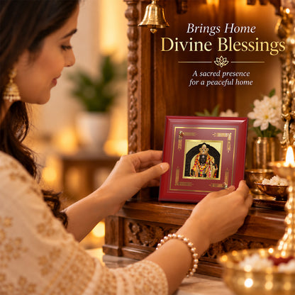 24K Gold-Plated Ram Lalla MDF Frame | Premium Gift Box | 10x10 CM