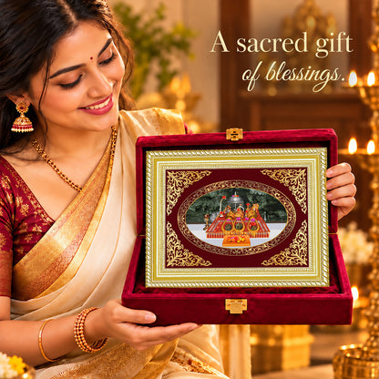 24K Gold-Plated Vaishno Devi Mata Darbar Frame | Premium Gift Box | 26x20 CM