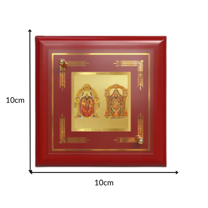 Lord Venkateswara Tirupati Balaji & Goddess Padmavati | Divine Couple Tabletop Frame in 24K Gold Plated Foil