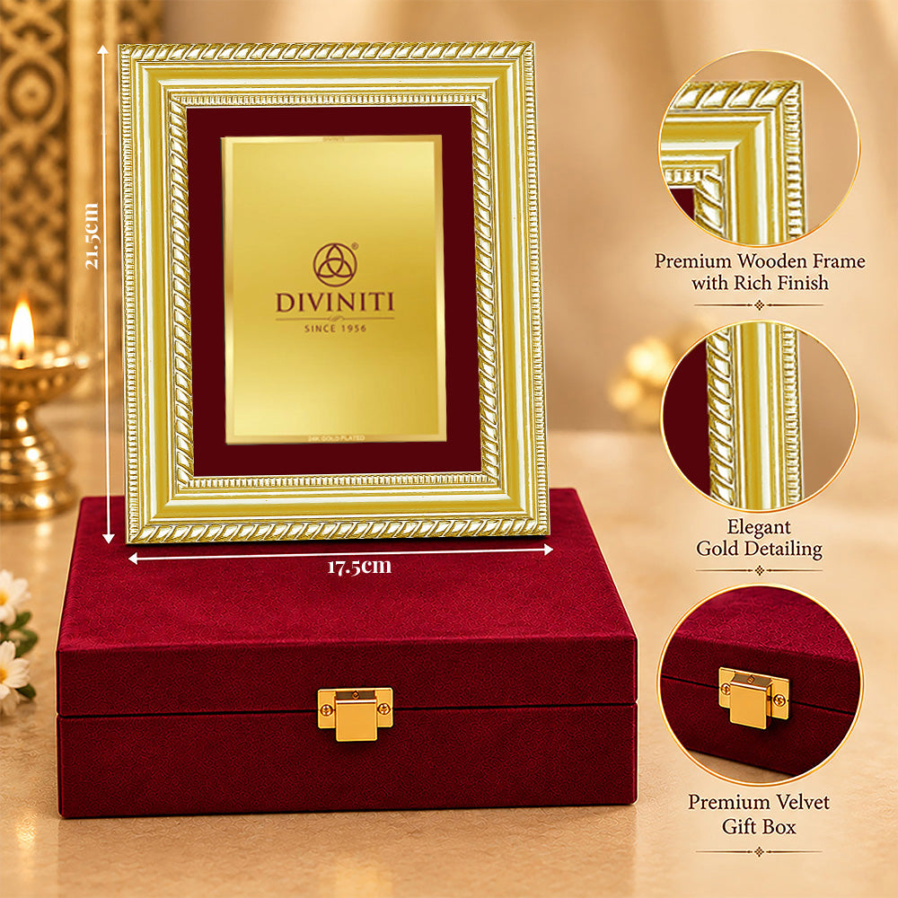 24K Gold-Plated Personalized Frame | Premium Gift Box | 21.5x17.5 CM