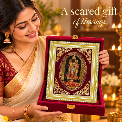 24K Gold-Plated Lord Ram Lalla Frame | Premium Gift Box | 26x20 CM
