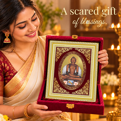 24K Gold-Plated Lord Mahavir Frame | Premium Gift Box | 26x20 CM